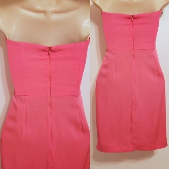 Mara Hoffman Silk Blend Beaded Strapless Mini Dress Pink 4 - Picture 8 of 13